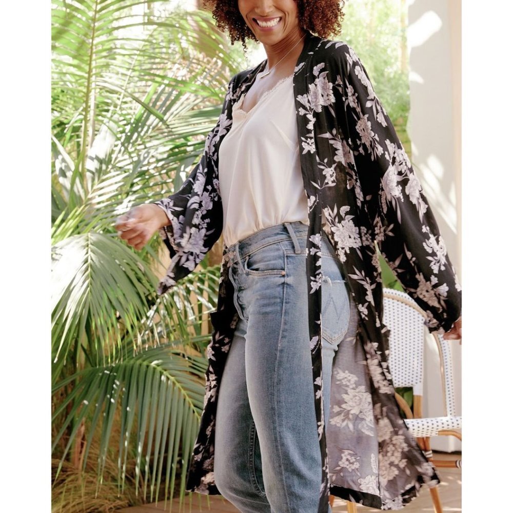 Spiritual Gangster Black Floral Maya Kimono - Picture 10 of 10